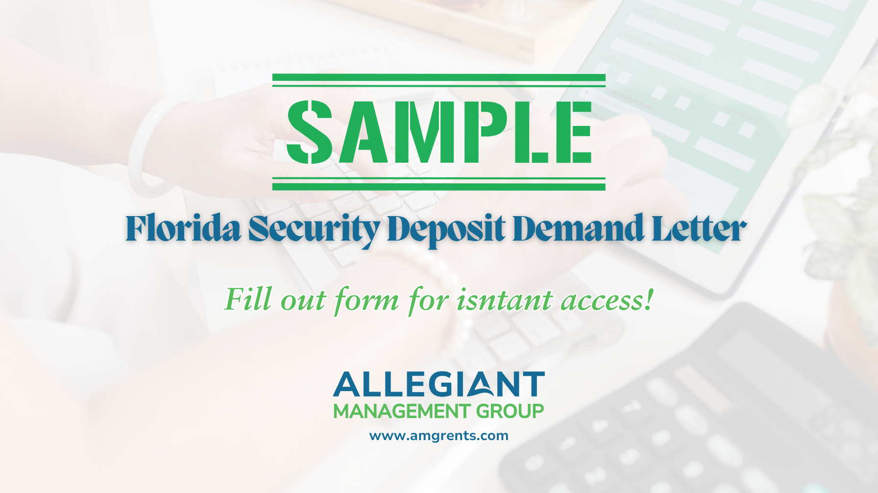 Florida Security Deposit Demand Letter Sample